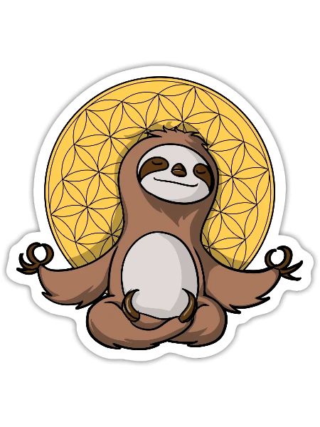 Sloth Meditation - Sticker - white matte - Front