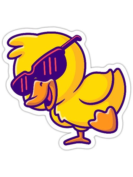 Sunglasses Cute Ducky Shower lovers baby toys - Sticker - white matte - Front