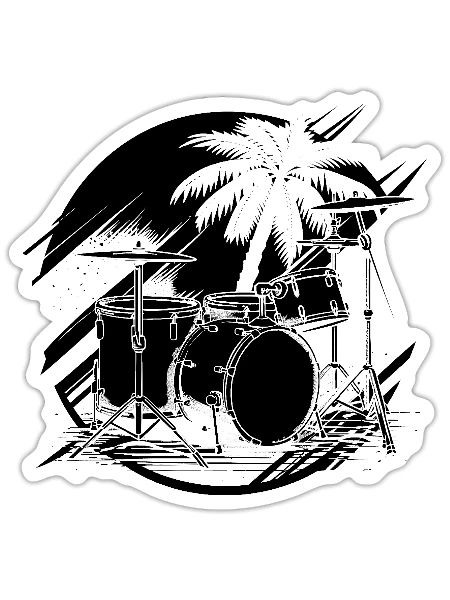 Trap Set Drawing - Sticker - white matte - Front