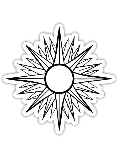 Radiant Compass Star - Sticker - white matte - Front