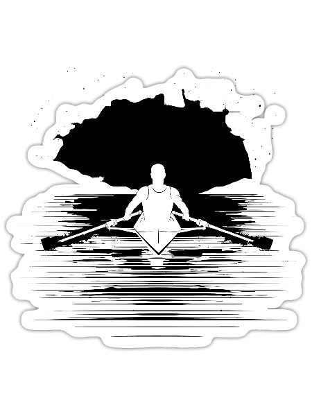 Rower Graphic - Sticker - white matte - Front