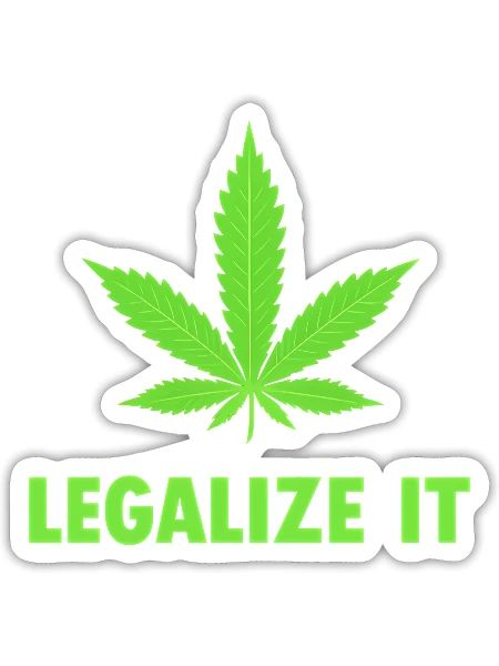 Legalize It Cannabis Leaf - Sticker - white matte - Front