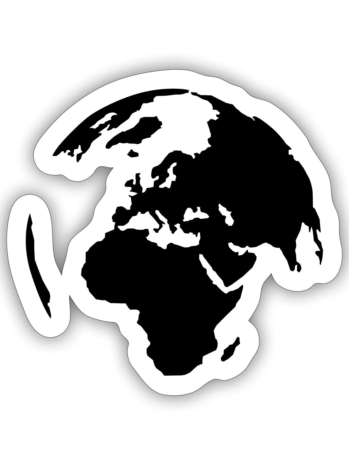 World - Sticker - white matte - Front