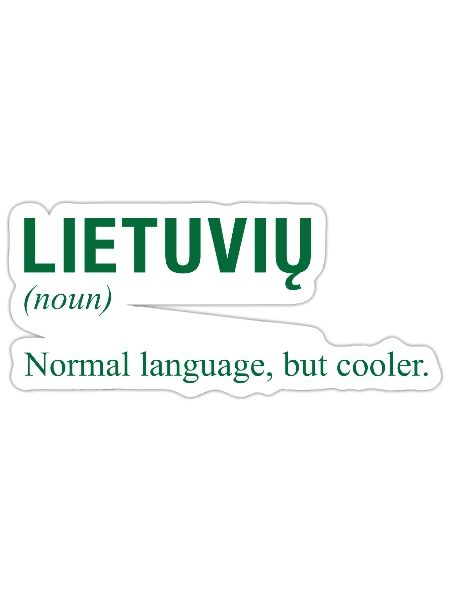 Lithuanian language - Sticker - white matte - Front