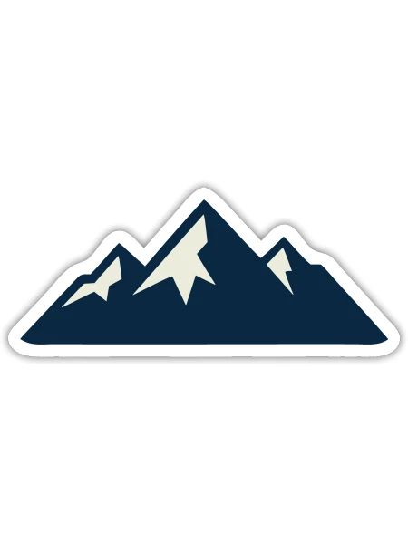 Mountain Peaks Silhouette - Sticker - white matte - Front