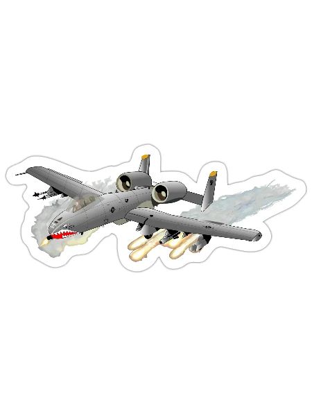 USAF A10 in the Attack AC Only X 300 - Sticker - white matte - Front