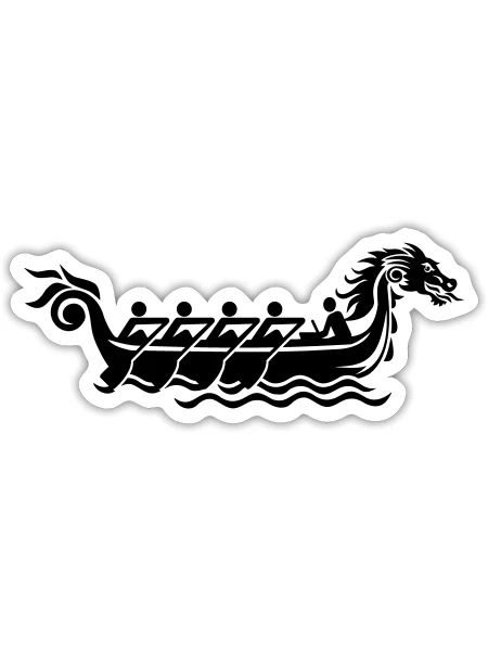 Dragon boat - Sticker - white matte - Front