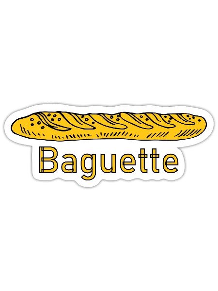 baguettelogo - Sticker - white matte - Front