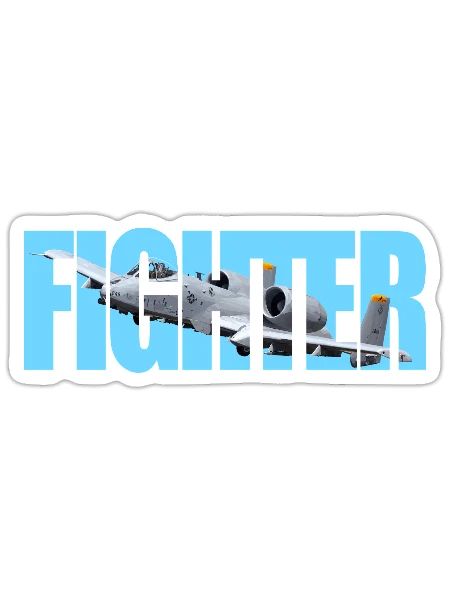 Fighter A-10 Thunderbolt II - Sticker - white matte - Front