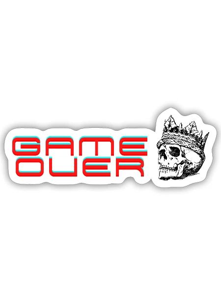 Game Over - Sticker - white matte - Front