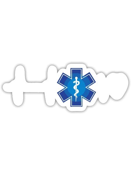 Paramedic Heartbeat Ekg Emergency Emt Ems Gift - Sticker - white matte - Front