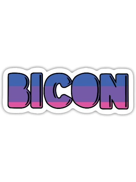 Bi Icon Bicon LGBT Bi Pride - Sticker - white matte - Front