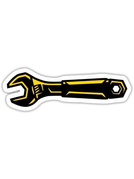 Wrench Tool Mechanic Garage Gearhead Auto - Sticker - white matte - Front