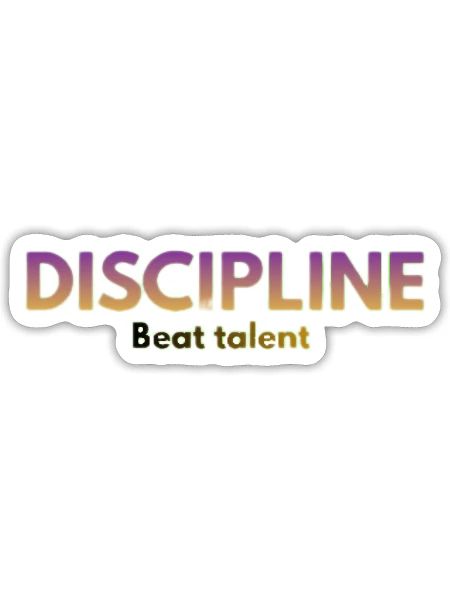La discipline l’emporte sur le talent - Sticker - blanc mat - Devant