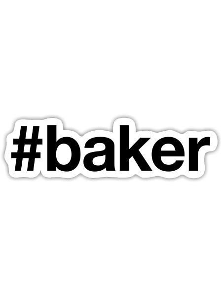 BAKER - Sticker - white matte - Front