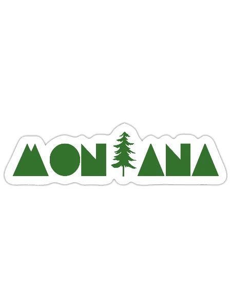 Montana Pine Tree - Sticker - white matte - Front