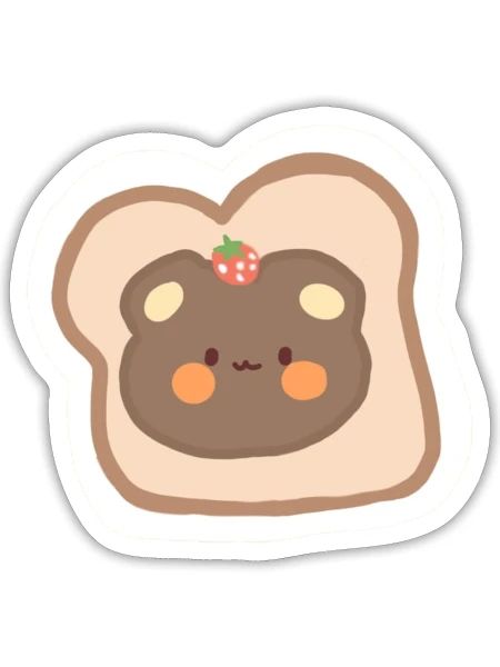 CUTE BEAR BREAD - Sticker - white matte - Front