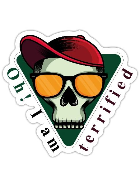 I am terrified - Sticker - white matte - Front