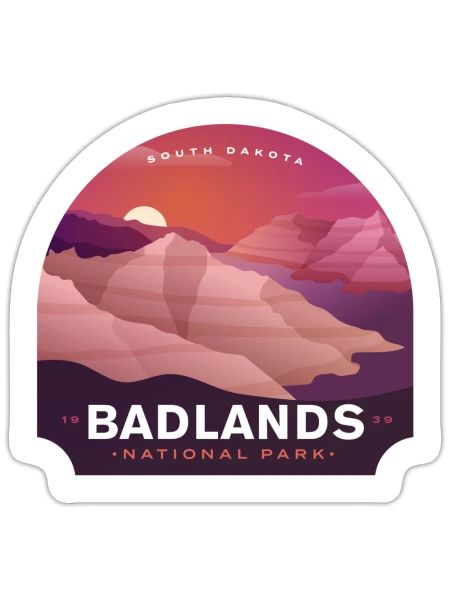 Badlands South Dakota 1939 National Park - Sticker - white matte - Front