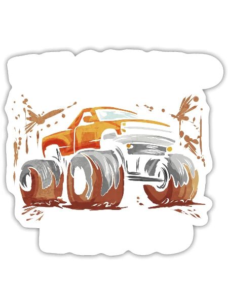 Mud Bogging Truck Mud In My Blood Racing - Sticker - white matte - Front