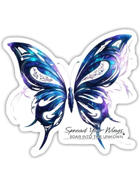A futuristic butterfly design - Sticker - white matte - Front