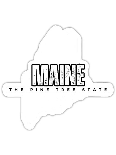 MAINE THE PINE TREE STATE BREATHE FRESH IN PINE TR - Sticker - white matte - Front
