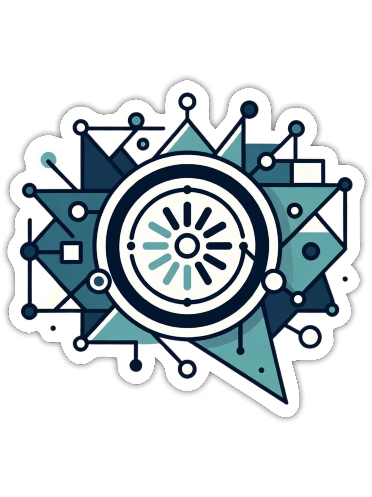 Circuit Starburst Emblem - Sticker - white matte - Front