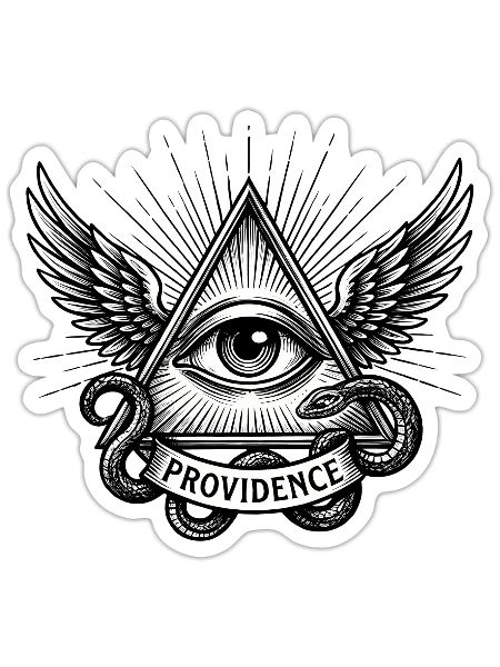 Providence All Seeing Eye Pyramid Tattoo - Sticker - white matte - Front
