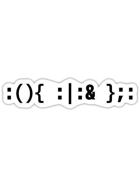 Bash Fork Bomb - Hacker Command Black Design - Sticker - white matte - Front