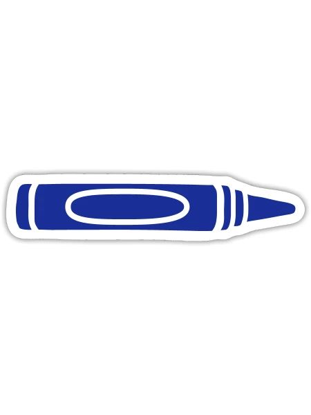 Blue wax crayon cool - Sticker - white matte - Front