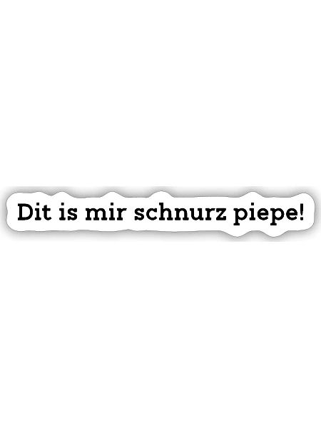 Dit is mir schnurz piepe Schwarz Brust - Sticker - white matte - Front
