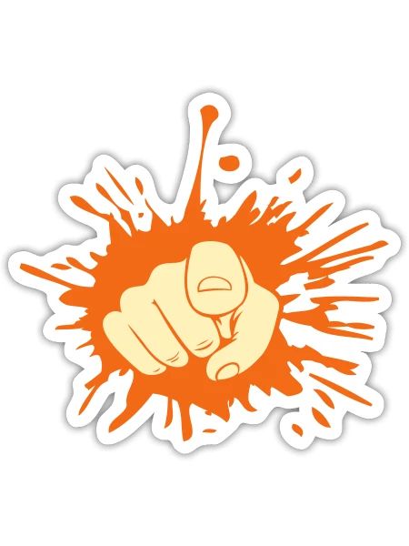 Main de chute de Dab - Sticker - blanc mat - Devant