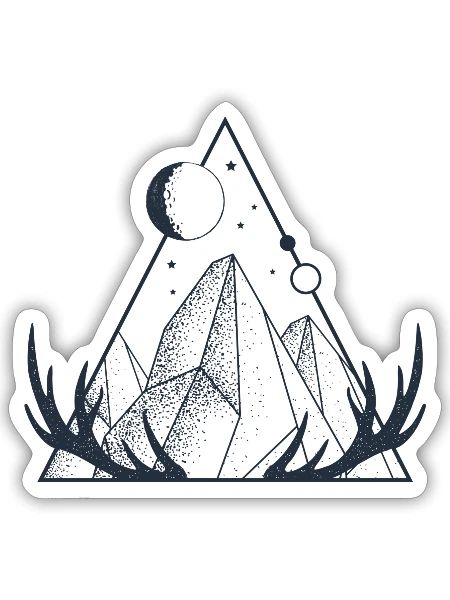 Mountain nature summer hiking alps outdoor trees - Sticker - white matte - Front
