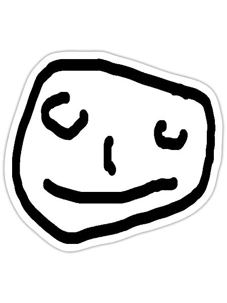 freundliches gesicht schwarz - Sticker - white matte - Front