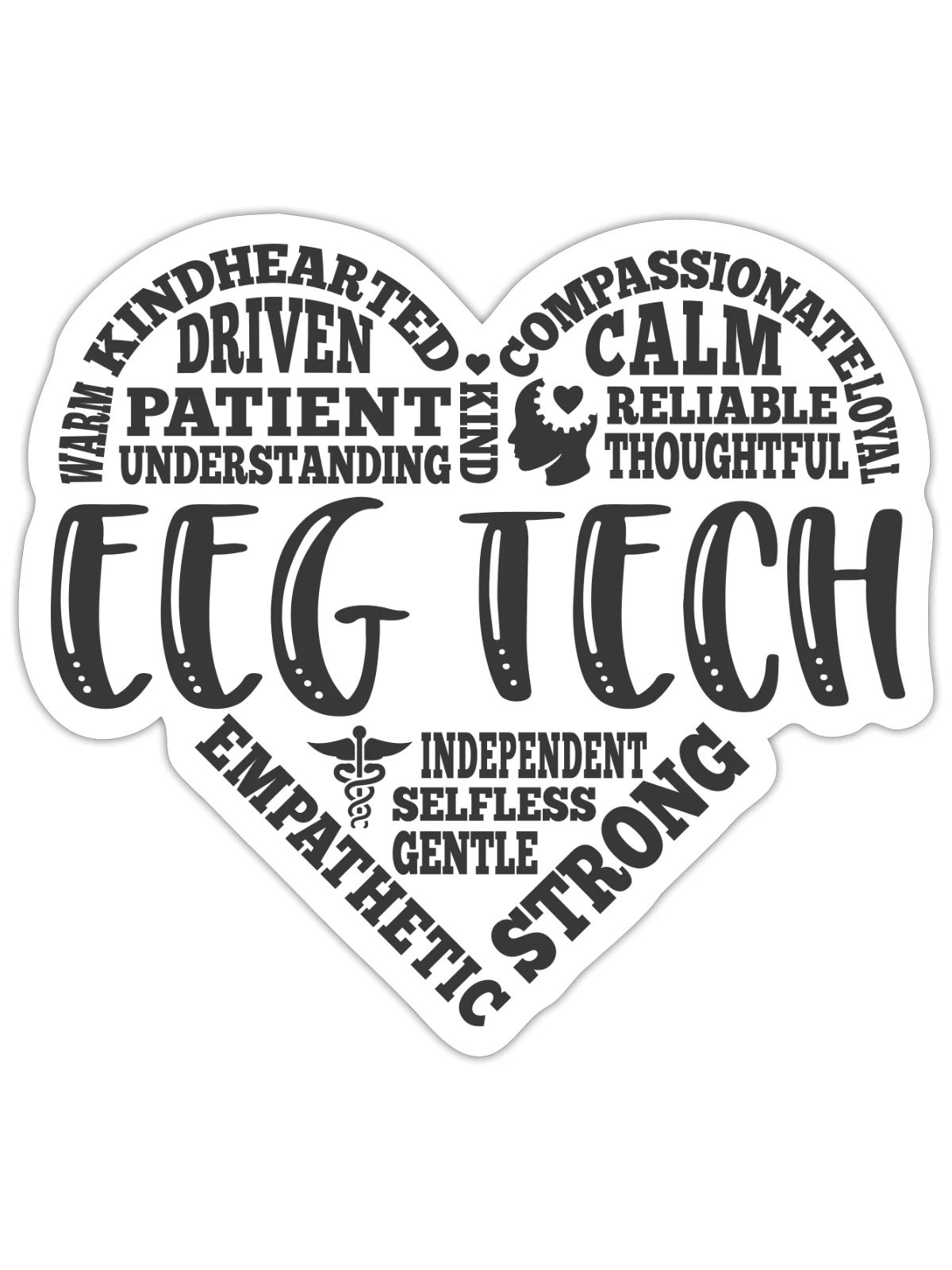 EEG Tech, electroencephalograph - Sticker - white matte - Front