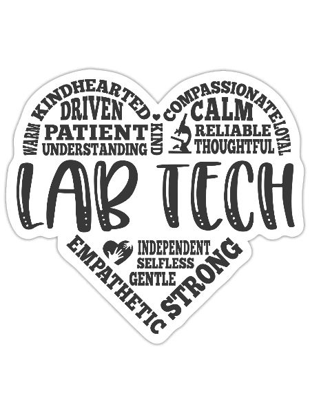 Lab tech, Love Lab technician life - Sticker - white matte - Front