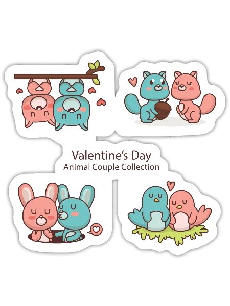 Love Axolotl Pink Valentine Day Salamander Lover. - Sticker - white matte - Front