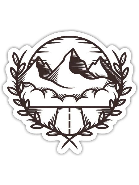 Mountain Nature Crest - Sticker - white matte - Front