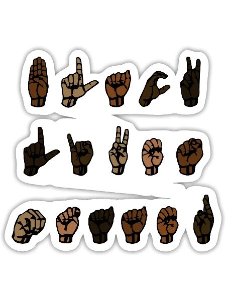 Blm Sign Language - Sticker - white matte - Front