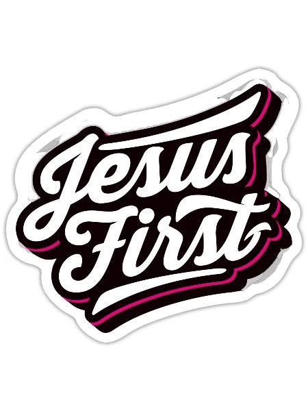 jesus first - Sticker - white matte - Front