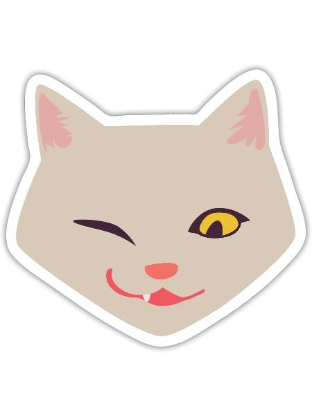 Cat Face Funny - Sticker - white matte - Front