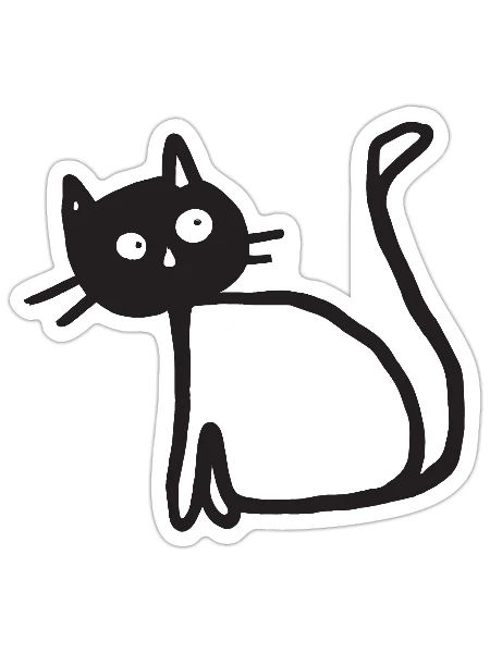 Katzen Shirt/ Katzenliebhabern/ Schwarze Katze - Sticker - white matte - Front