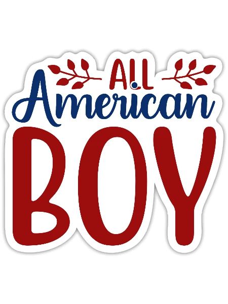 All American Boy - Sticker - white matte - Front