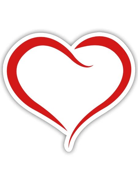 Heart Sketch, Heart - Sticker - white matte - Front