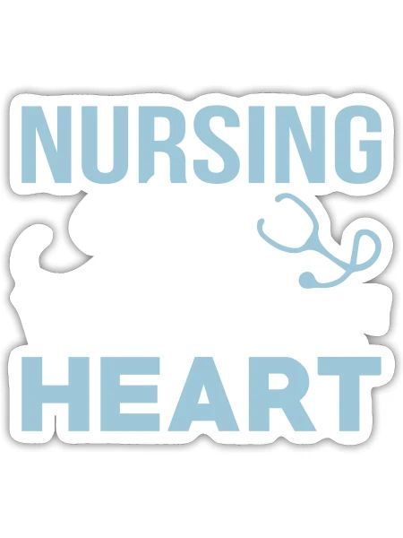 Nursing Is a Work of Heart,Nursing, Nurse, Nurses - Sticker - white matte - Front