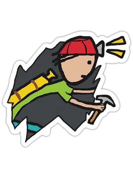 Caving And lunking - Sticker - white matte - Front