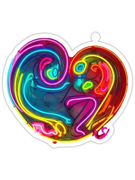L’amour au néon - Sticker - blanc mat - Devant