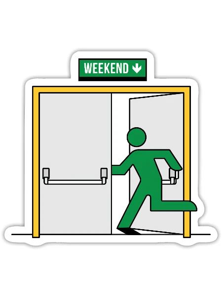 Workplace Emergency Exit - Sticker - white matte - Front