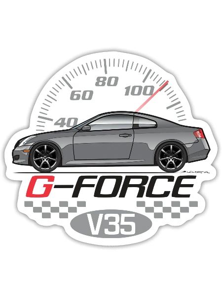 G Force V35 - Sticker - white matte - Front