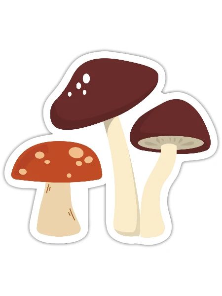 Mushrooms - Sticker - white matte - Front